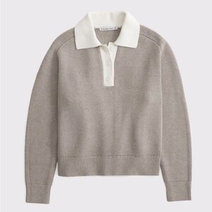 Abercrombie & Fitch Women's Taupe Crew Neck Polo Sweater Size Medium